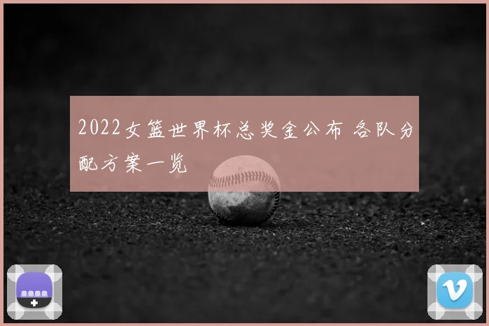 2022女篮世界杯总奖金公布 各队分配方案一览